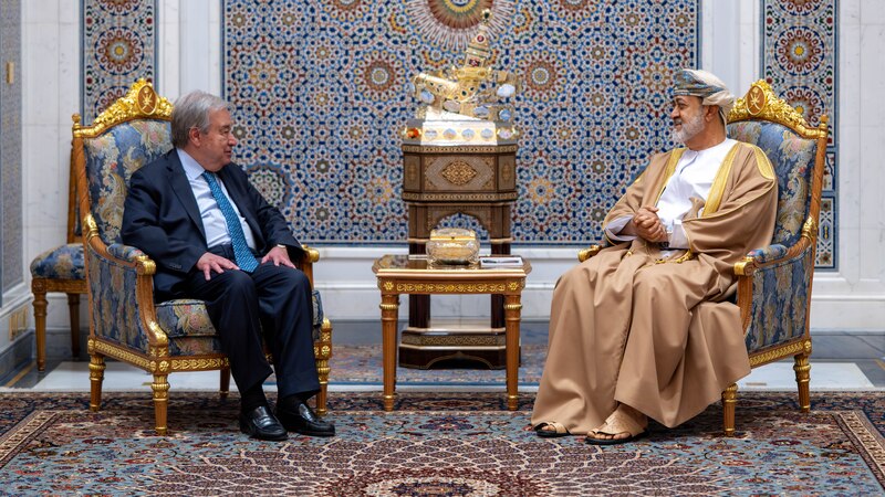 جلالة السلطان يستقبل الأمين العام للأمم المتحدة