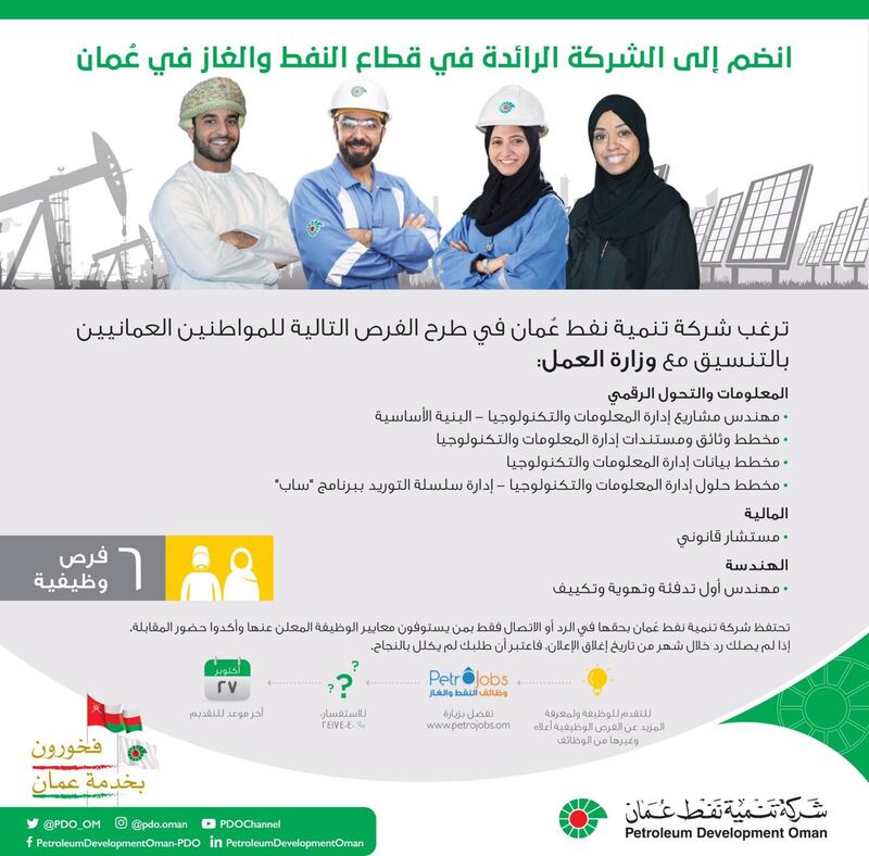 6 فرص وظيفية جديدة