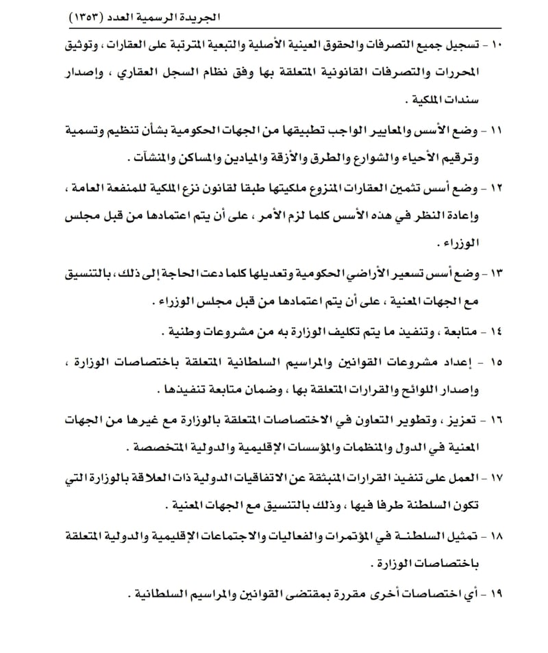 تفاصيل اختصاصات وزارة الإسكان والتخطيط العمراني وهيكلها التنظيمي