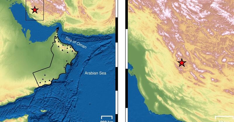 زلزال يبعد عن خصب 500 كم