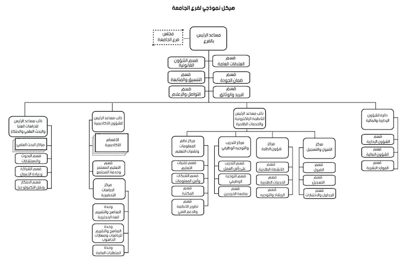 إقرار هيكل تنظيمي لجامعة التقنية والعلوم التطبيقية، تعرف عليه بالصور
