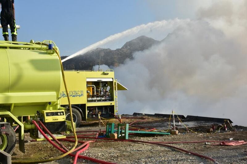 بالصور: حريق في مردم نفايات بالعامرات