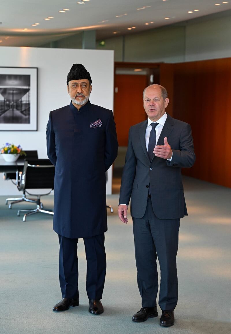 جلالة السلطان يلتقي مستشار جمهورية ألمانيا