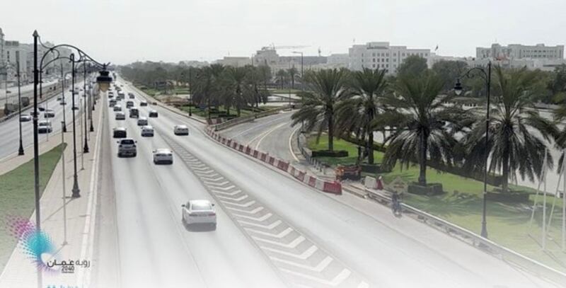 تحويلة مرورية مؤقتة على شارع السلطان قابوس