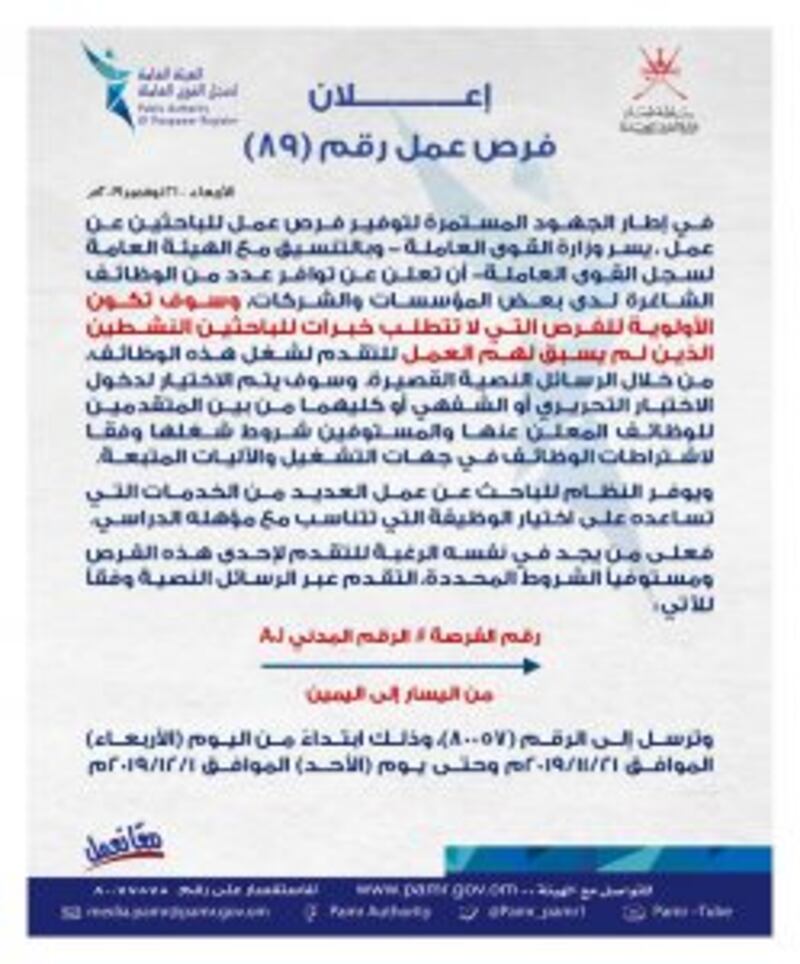 بالجداول: الإعلان عن فرص وظيفية جديدة في ملحق جديد