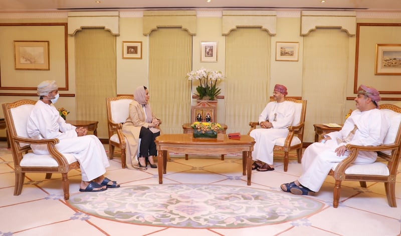 السيد بدر البوسعيدي يستقبل ديمة اليحيى