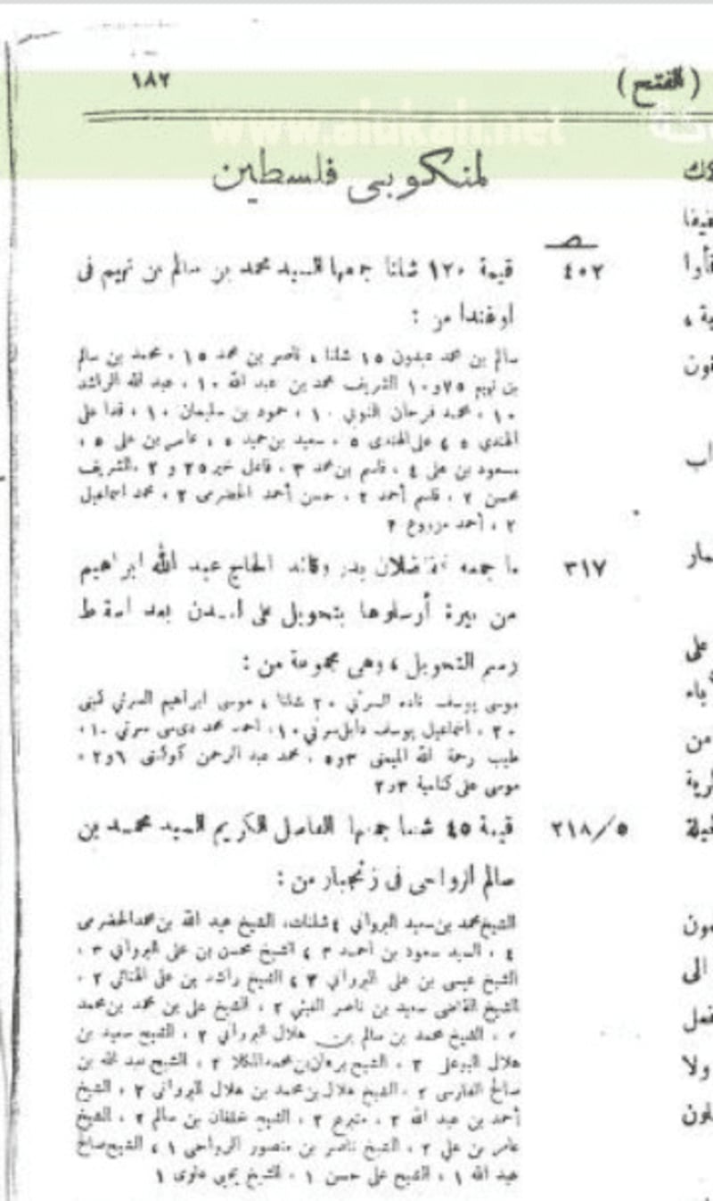 العُمانيون لم ولن ينسوها: نماذج من تفاعلهم مع القضية الفلسطينية منذ ثلاثينيات القرن الماضي