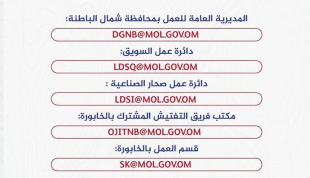 بعد 10 أيام: لا معاملات ورقية في مديرية العمل بشمال الباطنة