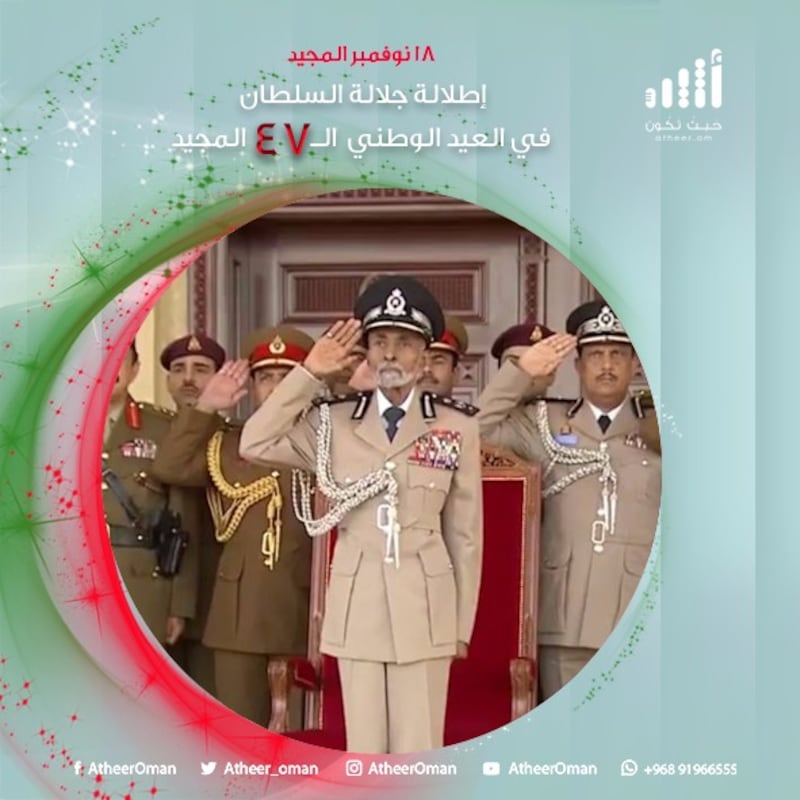 بالصور: إطلالة جلالة السلطان في الاستعراض العسكري