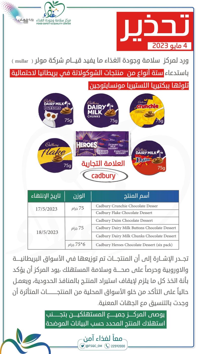 إصدار تحذير من 6 أنواع من الشوكولاتة
