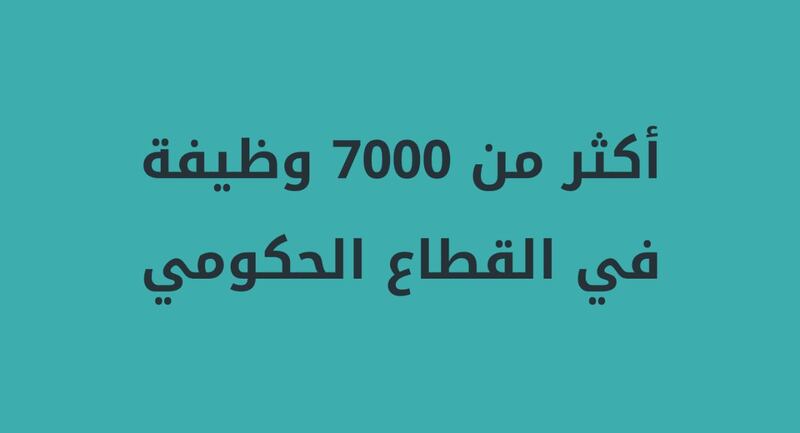 أكثر من 7000 وظيفة في القطاع الحكومي