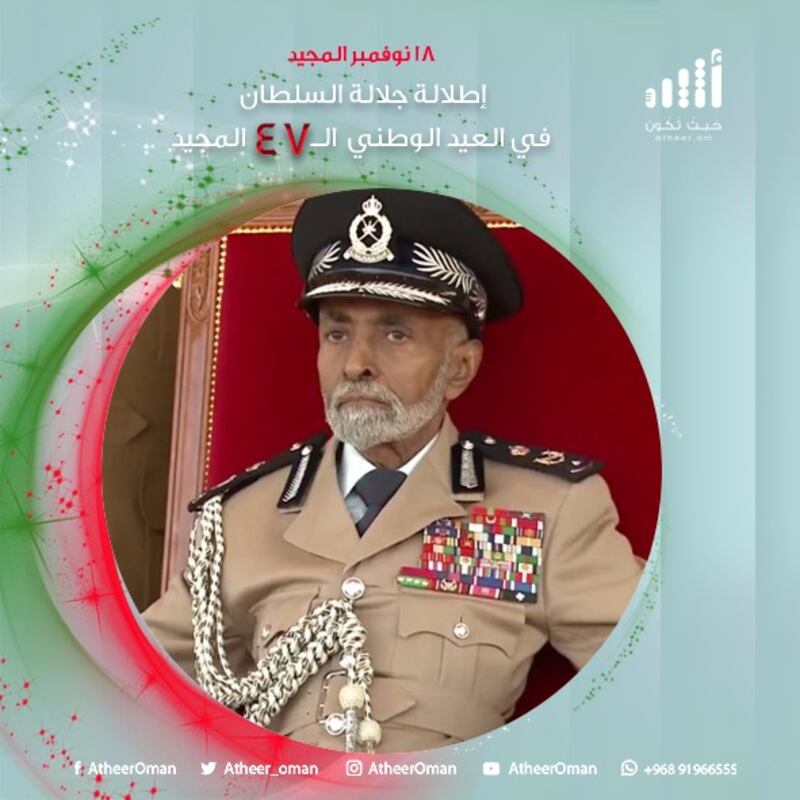 بالصور: إطلالة جلالة السلطان في الاستعراض العسكري