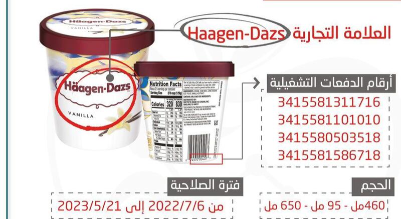 إصدار تحذير بوجود آيسكريم ملوث