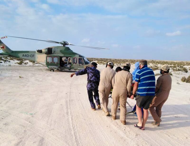 إصابة أجنبي في بر الحكمان ونقله إلى خولة