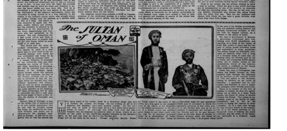 تقرير صحفي عن السلطان فيصل. جريدة The Antioch News. عدد 27 يناير 1910