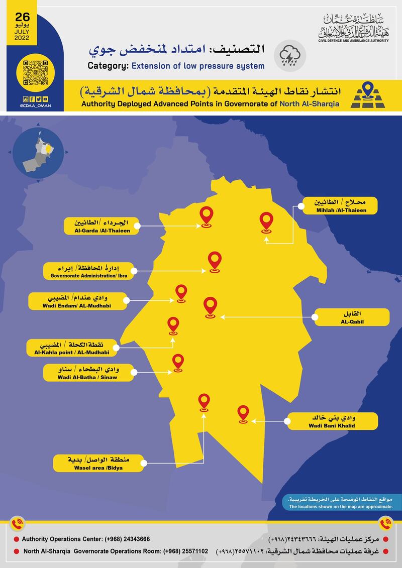 قد تكون قريبة منك: إليك مواقع نقاط الانتشار للتعامل مع الحالة المدارية