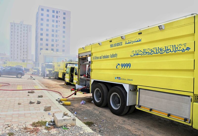 إصابة مواطن في حريق ببناية