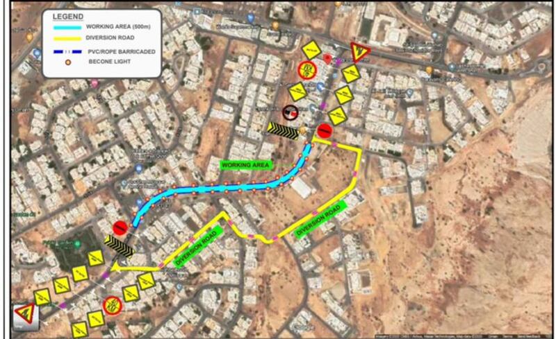 إغلاق كلي لشارع حي البيضاء ببوشر