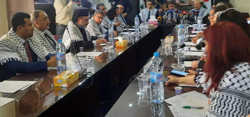 مشاركة عُمانية في وقفة من أجل فلسطين أُقيمت بدمشق