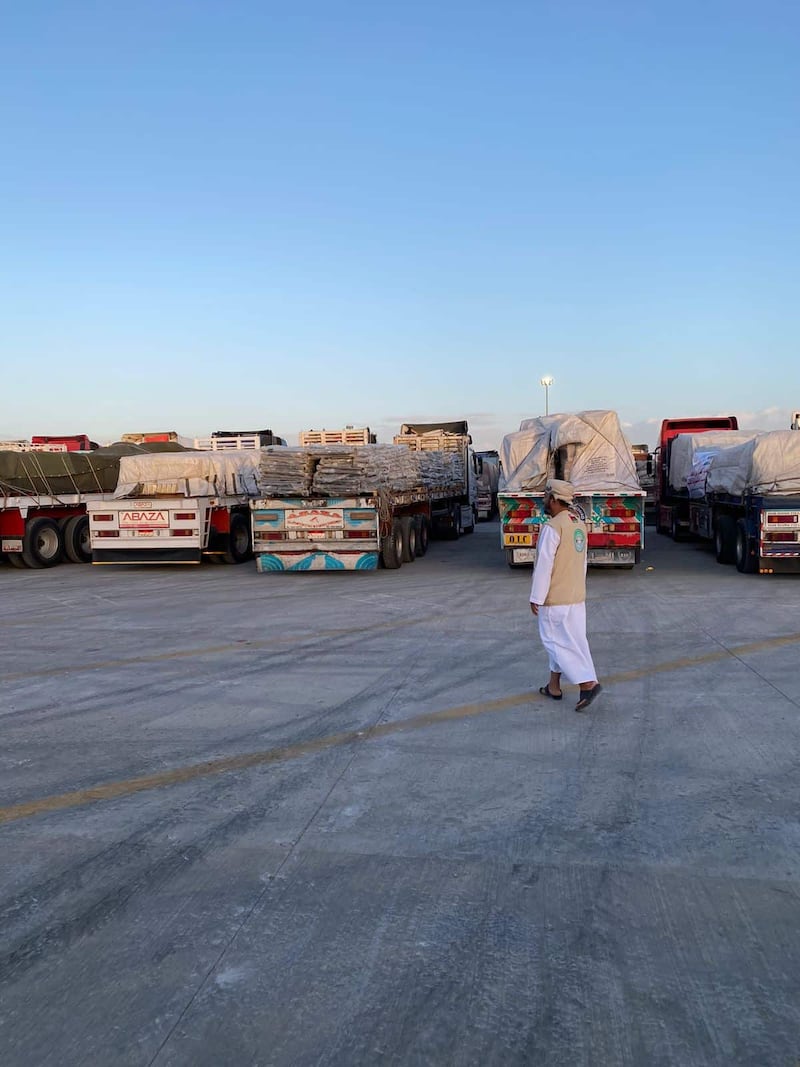 الدفعة الأولى من المساعدات العمانية تصل غزة