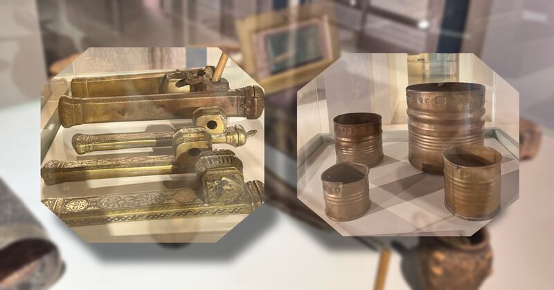 بالصور: محابر عُمانية قديمة ومكاييل نحاسية لوزن الحبوب عليها طغرائية أحد السلاطين